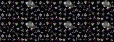 Parmak izi, kumaş, duvar kâğıdı, tekstil için raster dokusu. Renkli grunge, soyut arkaplanı kolosiyah çiçeklerle süslüyor. Nakış desenli çiçek deseni..