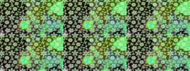 Yeşil renkli şirin tekstil. Raster illüstrasyonu. Çiçek arkaplan. Çiçek duvar kâğıdı. Renkli çizim deseni.