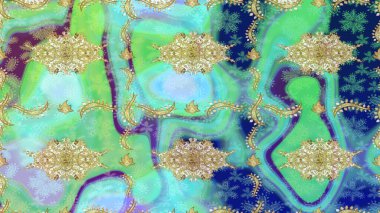 2019 Noel 'i, kar tanesi, yeni yıl. Altın elementli mavi renkte klasik eskiz deseni.