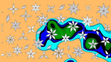 Küçük renkli çiçekler. Küçük çiçekte güzel bir desen. Çiçekli yaz çiçekleri. Robot resim. Motley illüstrasyonu. Moda baskıları için zarif bir şablon.