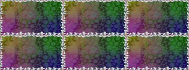 Raster illüstrasyonu. Kusursuz çiçek deseni duvar kâğıdı olarak kullanılabilir. Yeşil renkte çiçekler.