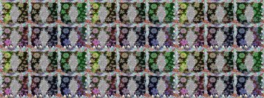 Çiçek. Tarafsız renklerde. Kusursuz dekoratif arka plan, çiçek mandala. Raster illüstrasyonu.