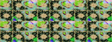 Yeşil renkte altın elementler. Duvar kâğıdı barok, İspanyol kumaşı. Çiçek deseni. Skeç raster arka planı. Şekil grafik deseni.