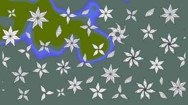 Çiçek deseni. Raster illüstrasyonu. Renkli Bahar Teması eskiz kalıbı. Chichi 'nin kumaş kalıbını çiz. Düz Çiçek Elementleri Tasarımı.