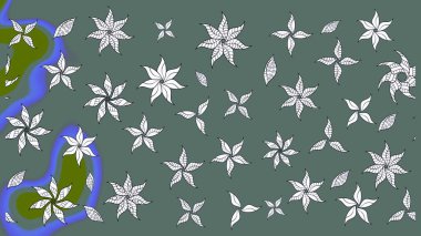 Raster illüstrasyonu. Çiçekli güzel suluboya desen. Tarafsız renklerde.