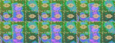 Eskiz kalıbı altın elementler. Altın şablon. Klasik çiçek dokusu. Kart, duvar kağıdı, ambalaj ve tekstil için klasik tasarım. Yeşil renkte Royal retro. Raster illüstrasyonu.