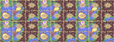 Raster illüstrasyonu. Kahverengi ve altın elementli altın çizim deseni. Tekrarlayan elementlerle soyut arkaplan oluşturun. Sketch damask klasik altın desen.