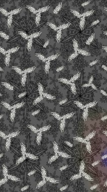 Düz Çiçek Elementleri Tasarımı. Raster. Renkli Bahar Teması çizim şablonu.