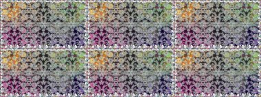 Gri renkli çiçekler. Raster illüstrasyonu. Düz Çiçek Elementleri Tasarımı. Renkli Bahar Temalı Kusursuz Arkaplan. Çiçekli, suluboya desenli kusursuz çiçek deseni.