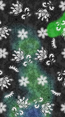 Raster illüstrasyonu. Küçük çiçekteki sevimli çiçek deseni. Güzel kumaş deseni. Güzel karalamalı çiçek deseni çiz..