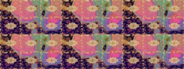 Pembeden çok altın rengi barok çiçekli eskiz deseni. Pembe renklerdeki altın element. Lüks, kraliyet ve Viktorya dönemi konsepti. Süslü raster dekorasyonu.