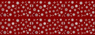 Renkli Bahar Teması eskiz kalıbı. Asya tekstil tarzında. Düz Çiçek Elementleri Tasarımı. Kırmızı renkte çiçekler. Çiçek desenli çizim. Raster illüstrasyonu.