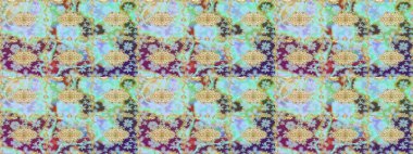 Çiçek kiremitleri. Eskiz desenli oryantal süs. Raster altın tekstil baskısı. Altın elementlerle nötr renklerde altın desen. İslam tasarımı.