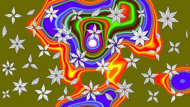 Moda baskısı, albüm, ambalaj kağıdı ve duvar kağıdı için zarif dekoratif süslemeler. Kahverengi renkte sevimli çiçekler. Raster illüstrasyonu. Küçük çiçekli basit bir çiçek çizimi..