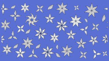 Güzel kumaş deseni. Raster suluboya deseni, narin çiçekler, mavi çiçekler, tebrik kartı şablonu..