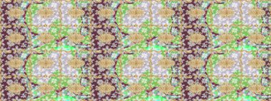 Altın şablonu çiz. Çiçek desenli altın metal. Raster altın çiçek süsü brokar kumaş ve cam desenli. Altın elementli nötr renkler.