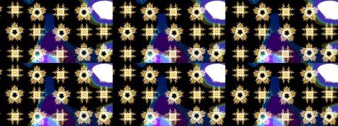 Raster. Meteoroloji buz koleksiyonu. Xmas Frost kar taneleri izole edilmiş siluet sembolü. Kar Tanesi raster simgesi arka plan siyah, mavi ve sarı renk. Kış Noel 'i Kar bembeyaz kristal element