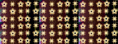 Kahverengi renkli çiçekler. Renkli Bahar temalı eskiz kalıbı. Düz Çiçek Elementleri Tasarım Raster illüstrasyonu. Çiçekli çiçek deseni, suluboya..