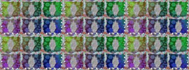 Kusursuz çiçek deseni. Yeşil renkli çiçekler. Asya tekstil tarzında. Raster illüstrasyonu. Raster illüstrasyonu.