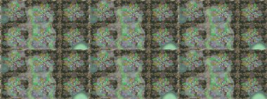 Düz Çiçek Elementleri Tasarımı. Sevimli çiçek raster deseni. Renkli Bahar Temalı Kusursuz Arkaplan. Yeşil renkte çiçekler.