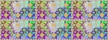 Kusursuz altın desen. Raster oryantal süs. Altın elementlerle nötr ve mavi renklerde altın desen.