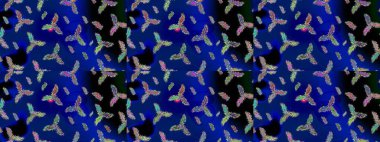 Kar Tanesi Mozaik ikonu. Mavi, siyah ve yeşil siluet kar tanesi işareti. Raster illüstrasyonu. Grafiksel element dekorasyonu. Düz dizayn. Sembol kışı, donmuş, Noel, yeni yıl tatili.