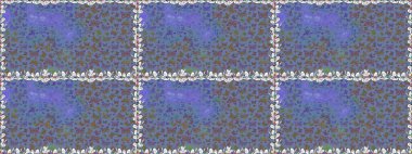 Moda Kumaşı Tasarımı. Egzotik Kelebeklerle tropik ve pürüzsüz bir düzen. Mavi renkli illüstrasyon. Raster..