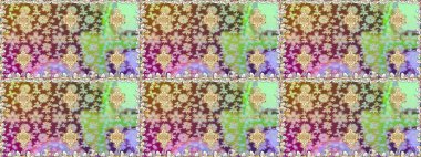 Raster illüstrasyonu. Damask altın soyut çiçek nötr renklerde pürüzsüz desen. Süsleme.