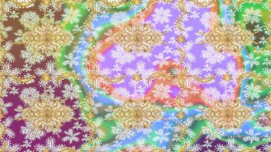 Tarafsız renklerde ve altın elementlerle geleneksel klasik altın raster deseni. Barok tarzında eskiz doğulu süsü..