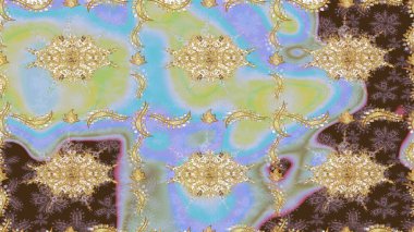 Geleneksel klasik Raster altın eskiz modeli. Tarafsız renklerde altın elementler. Barok tarzında eskiz doğulu süsü..