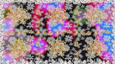 Gri renkli desen. Raster Golden Mehndi kusursuz desen. Kına dövmeli süs çiçekleri, altın çıkartmalar, mehndi ve yoga tasarımı, kartlar ve parmak izleri..