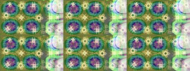 Tarafsız, yeşil ve mavi renklerde altın tekrarlayan elementlerle soyut bir arka plan. Eskiz oryantal klasik altın desen.