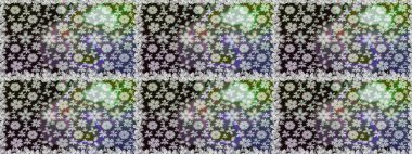 Şirin çiçek elementleri. Raster illüstrasyonu. Gri renkli çiçekler. Kusursuz..