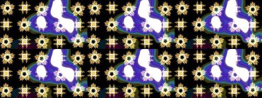 Renkli elementlerle Raster ilginç desen.