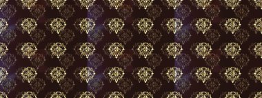 Kahverengi, mor ve bej renklerde, altın elementlerle klasik, pürüzsüz desen. Raster illüstrasyonu.