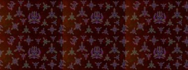 Kahverengi, siyah ve yeşil renkli bitkilerden oluşan parlak çiçekli çizim deseni.