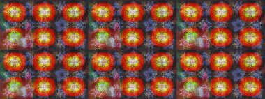 Raster kahverengi, kırmızı ve gri kar tanelerinden izole edilmiş. Renkli kar taneleri Raster çizimi. Güzel kış süsleri..