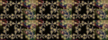 Düz Çiçek Elementleri Tasarımı. Süslü kumaş deseni. Raster illüstrasyonundaki çiçek desenli çizim. Renkli Bahar Teması çizim şablonu.