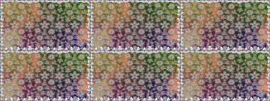 Parlak renkli çiçekleri ve gri renkli yaprakları olan kusursuz çiçek desenleri. Moda baskıları için zarif bir şablon. Modern çiçek arkaplanı. Halk stili.