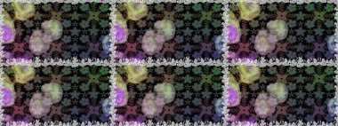 Gömlek baskısı için çiçek boyası. Siyah renkli çiçekler. Çiçeksiz desenli arka plan.