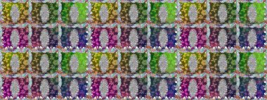 Yapraklı kusursuz desen. Davetiye ve kartpostal tasarımı için dekoratif çiçek unsurları. Tekstil için figür. Poster ya da kapak için arka plan. Sevimli zarif çiçekler Raster illüstrasyonu.