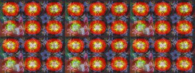 Raster kahverengi, kırmızı ve gri kar tanelerinden izole edilmiş. Renkli kar taneleri Raster çizimi. Güzel kış süsleri..