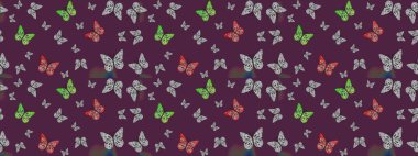 Ambalajlar, duvar kağıtları, kumaş tasarımı ve kağıt için hoş bir arkaplan. Kahverengi renkli resimler. Robot resim. Güzel kelebek raster desenli resim tasarımı.