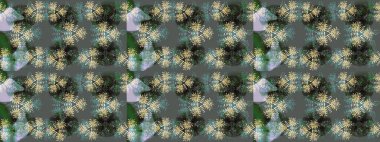 Soyut duvar kâğıdı, ambalaj dekorasyonu. Kışın sembolü, mutlu noeller, mutlu yeni yıl kutlaması Raster illüstrasyonu. Gri, yeşil ve nötr renkler üzerine bir resim. Kar tanesi kadar basit..