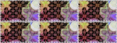 Kumaş, duvar kağıdı ve kağıt üzerine baskı yapmak için gelişen arka plan. Moda arka planında parlak buketler. Raster illüstrasyonu. Sevimli, pürüzsüz desenli, bağbozumu tarzında küçük bir çiçek..