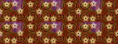 Raster illüstrasyon kar taneleri. Kahverengi, turuncu ve mor renkli suluboya kar taneleri. Güzel dekorasyon. Kışın sembolü.