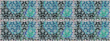 Çiçekler. Soyut etnik raster kusursuz desen. Vadinin mavi renkli çiçekleri.