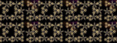 Kışın sembolü, mutlu noeller, mutlu yeni yıl kutlaması Raster illüstrasyonu. Soyut duvar kâğıdı, ambalaj dekorasyonu. Siyah, kahverengi ve sarı renklerde tatlı kar taneleri. Kar tanesi kadar basit..