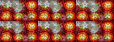 Arkaplanda soyut kar taneleri olan düz tasarım. Kar taneleri arka planda. Raster illüstrasyonu. Kar tanesi süsleme deseni. Kar taneleri deseni.