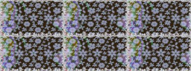 Kahverengi renkli çiçekler. Çiçekli karalama şeklinde Raster çiçek deseni. Nazik, narin çiçek arkaplanı.